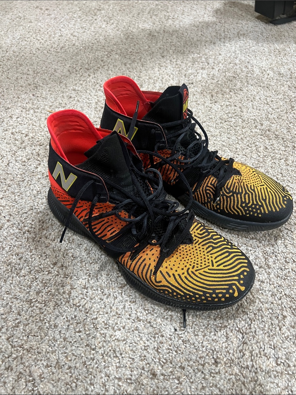 New Balance Black, Orange & Red Gradient Athletic Sneakers